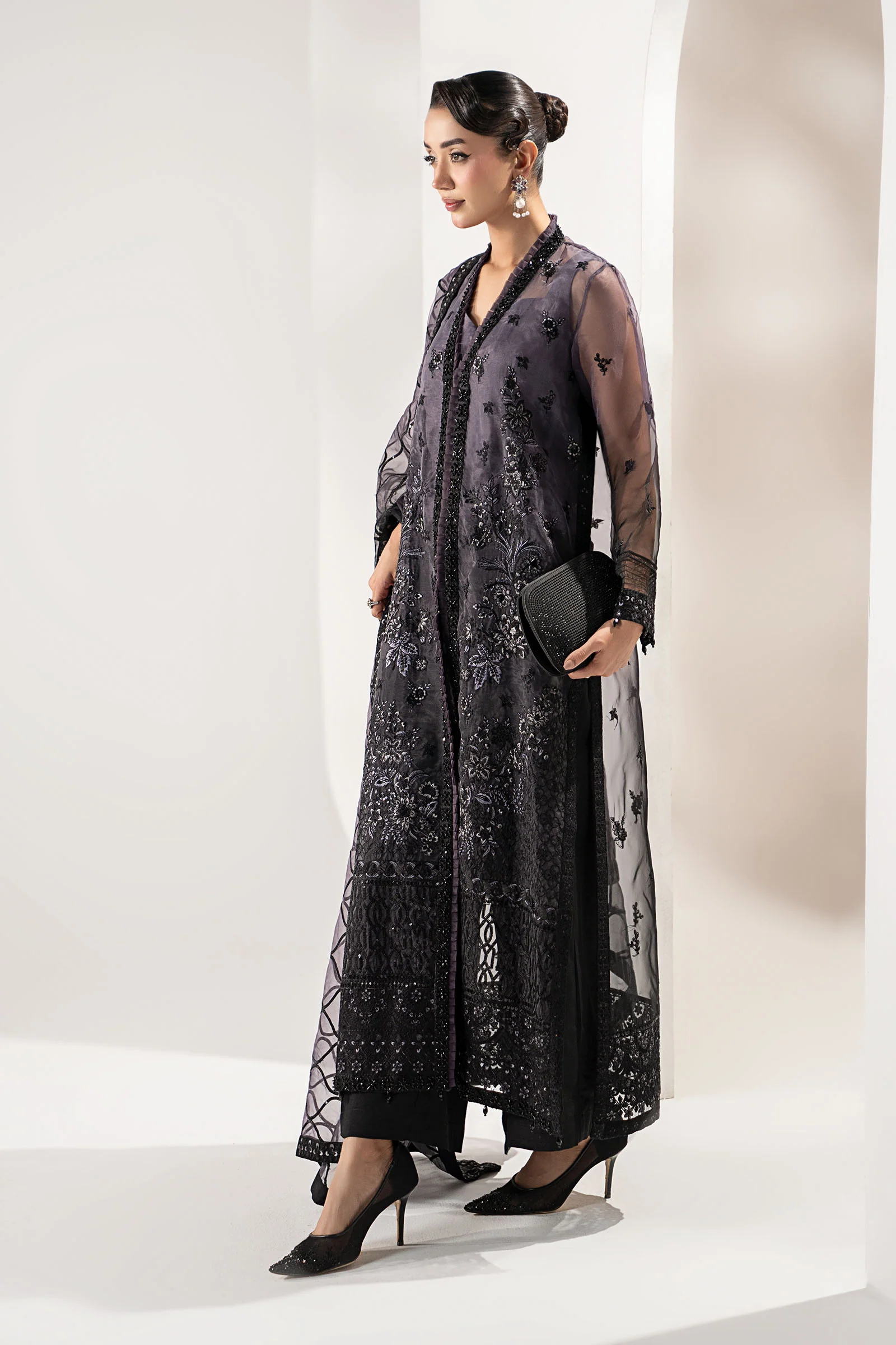 3 Piece Embroidered Organza Suit - Image 6