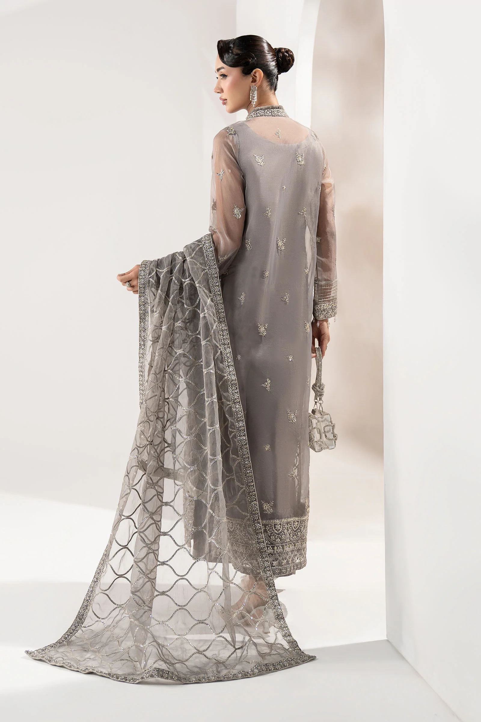 3 Piece Embroidered Organza Suit - Image 8