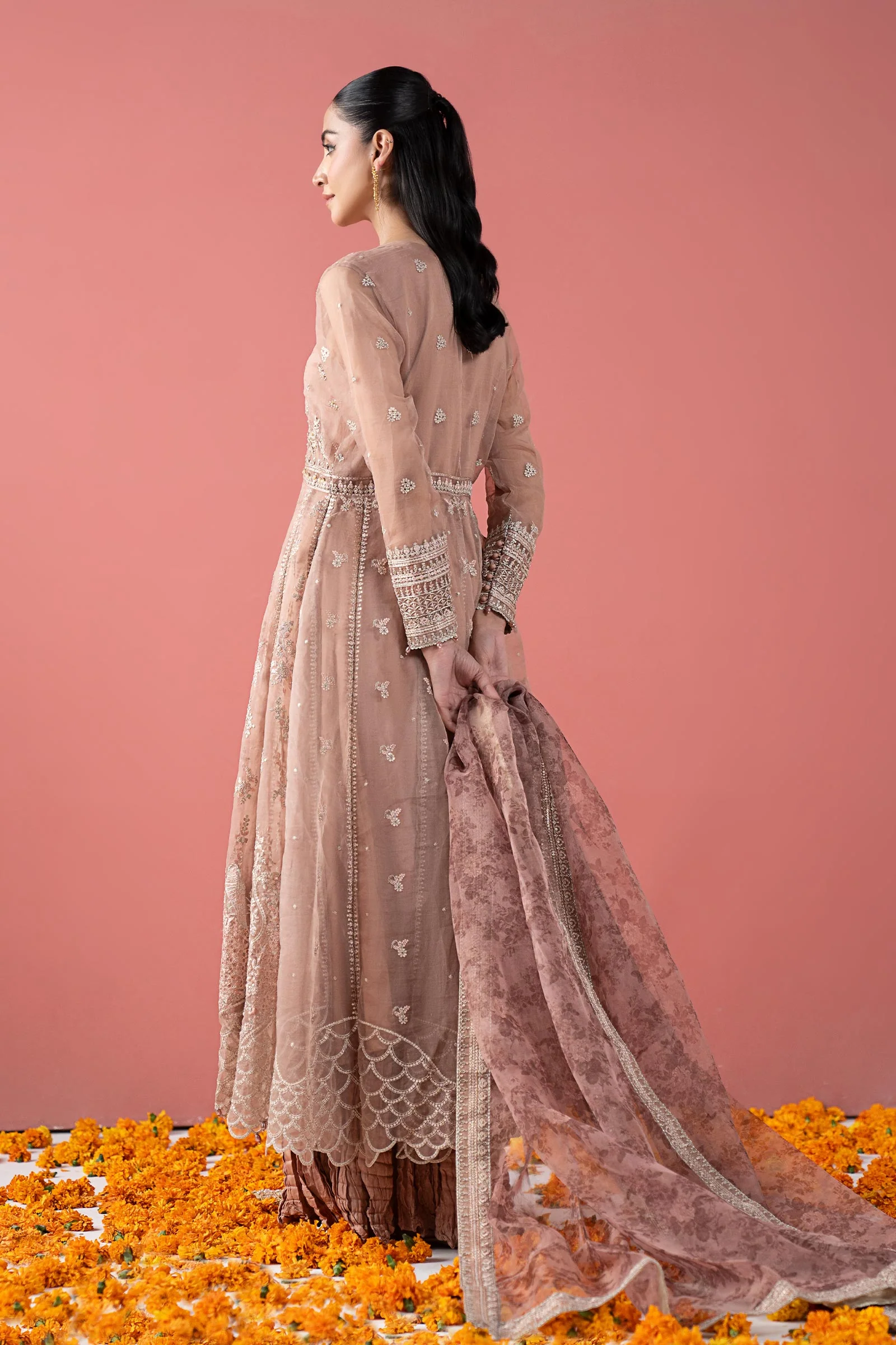 3 Piece Embroidered Organza Suit - Image 8