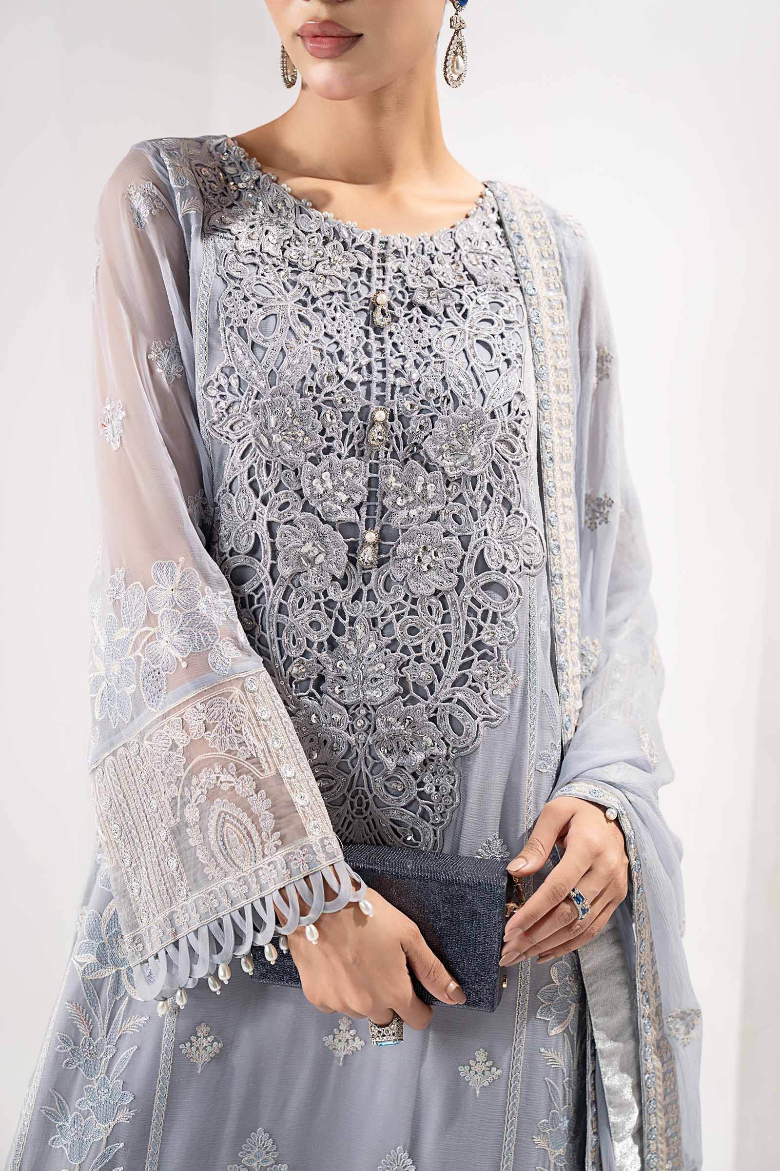 3 Piece Embroidered Chiffon Suit - Image 3