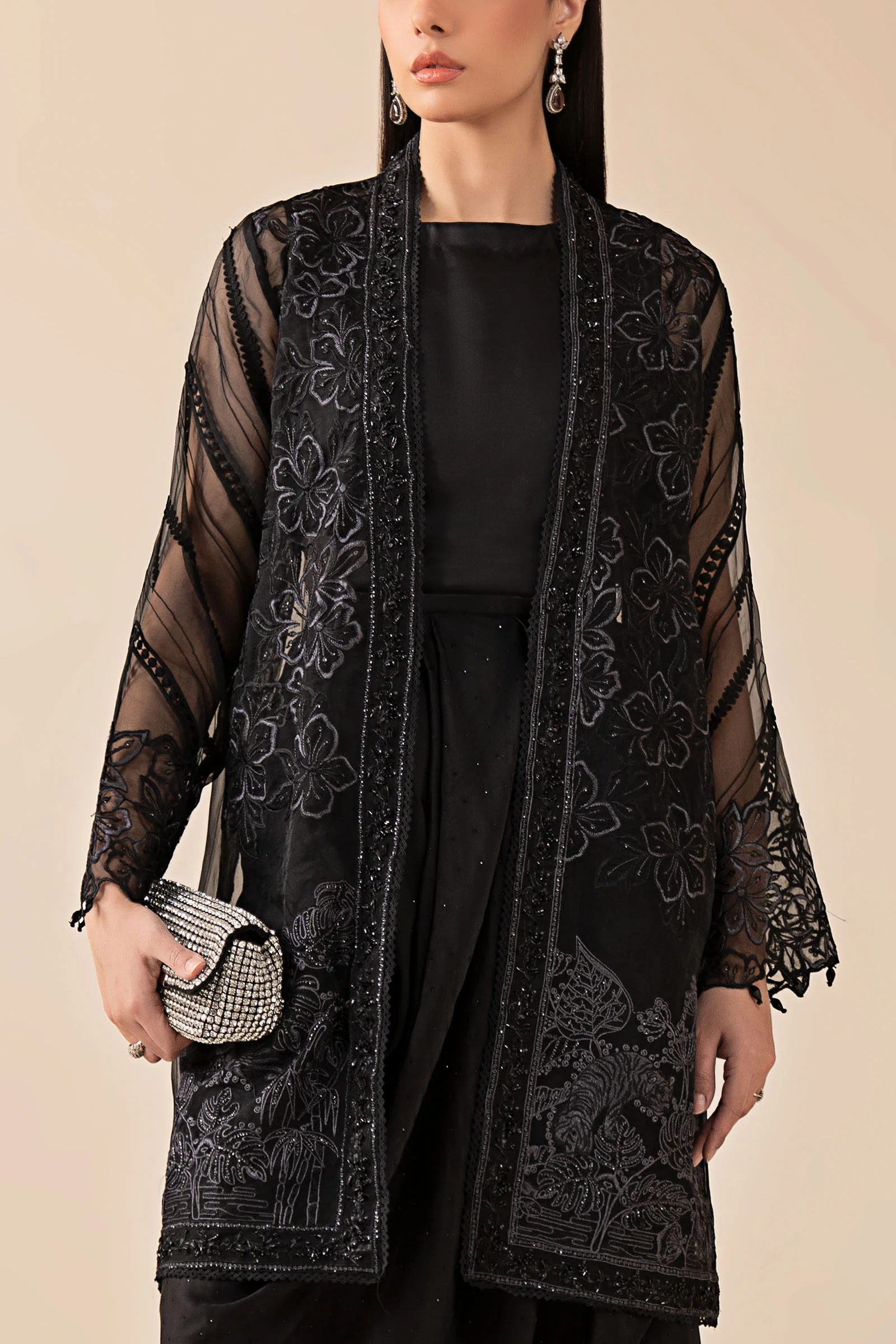 4 Piece Embroidered Organza Suit - Image 4