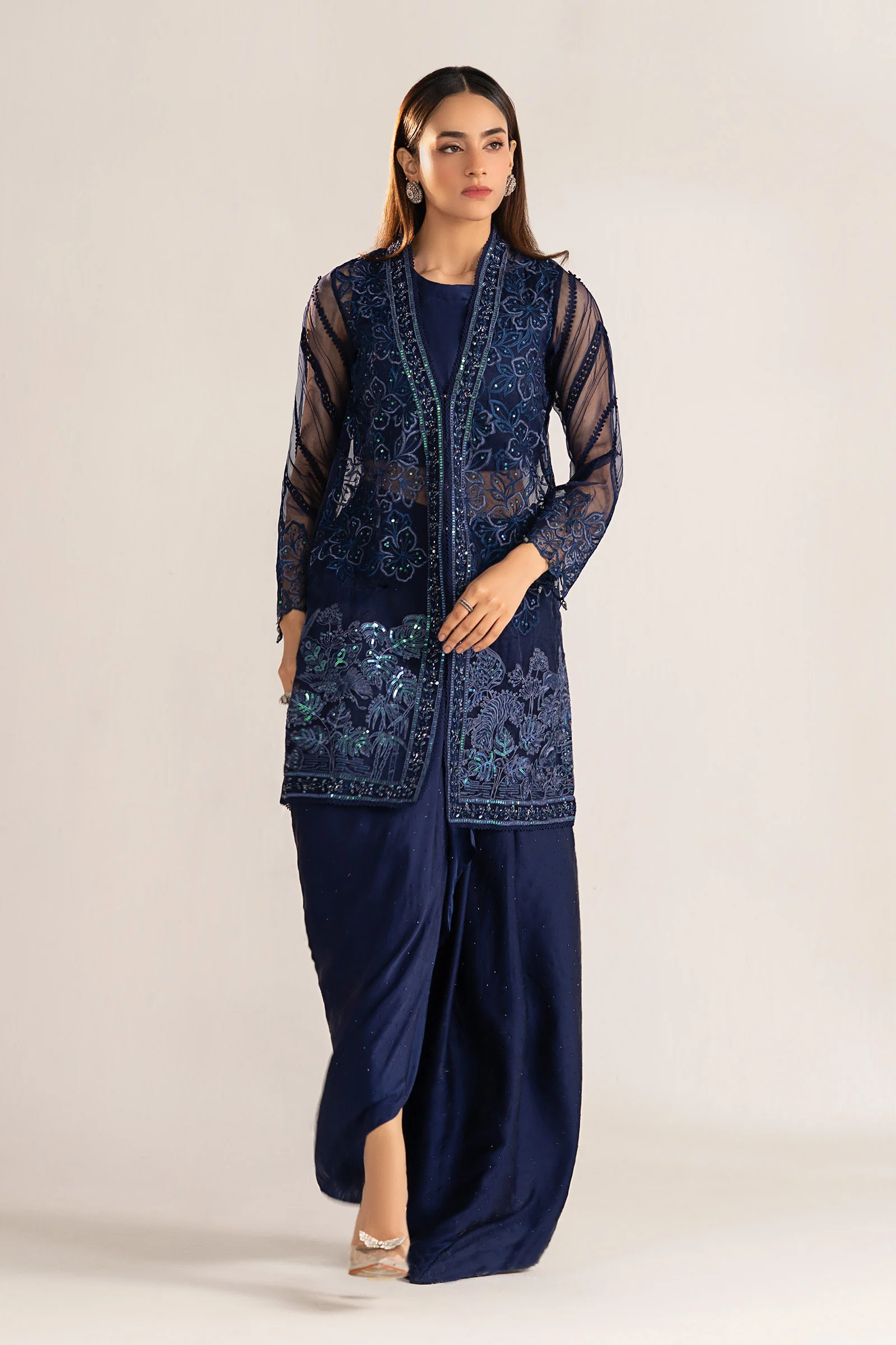 4 Piece Embroidered Organza Suit