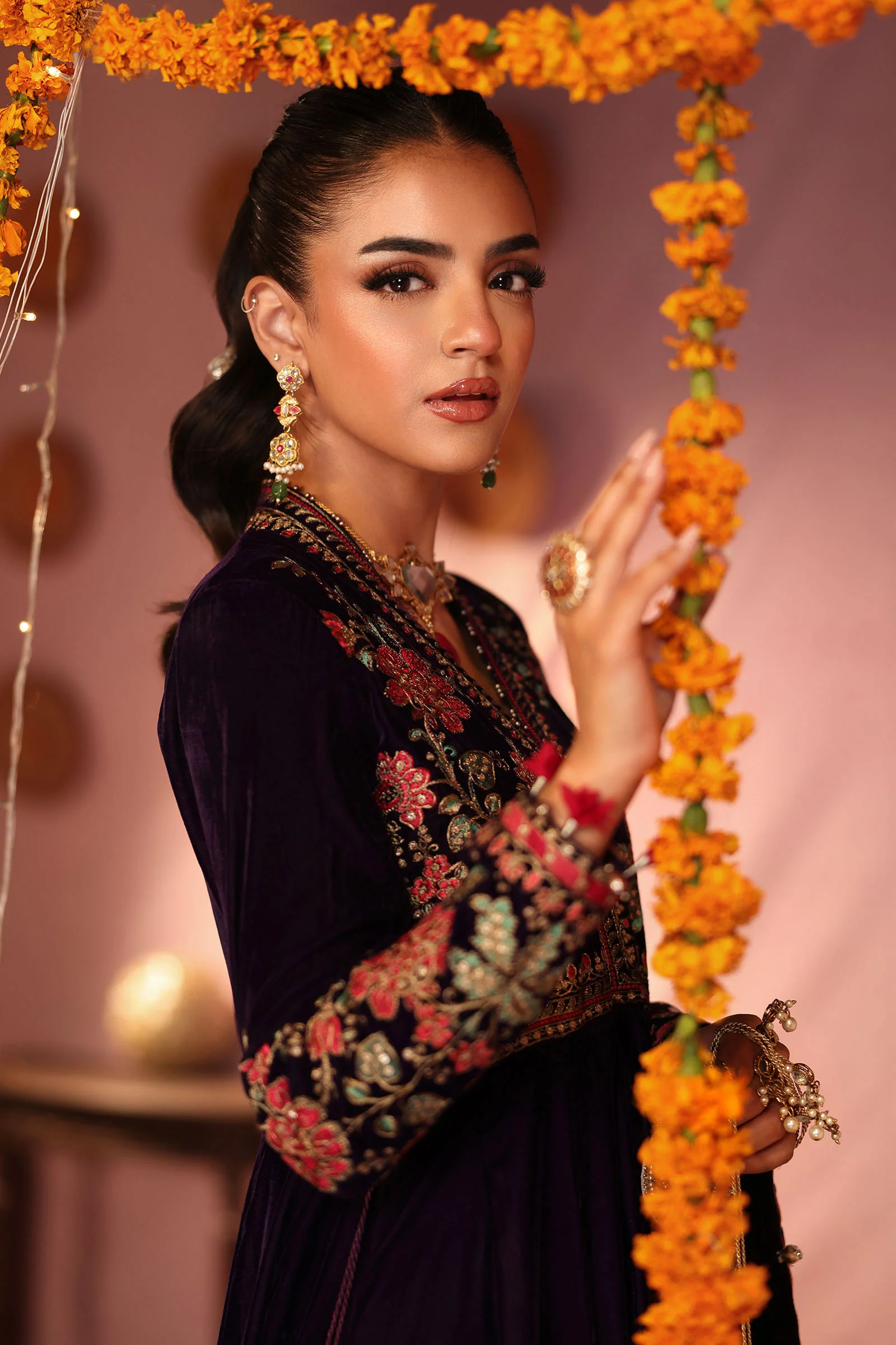 3 Piece Embroidered Velvet Suit - Image 2