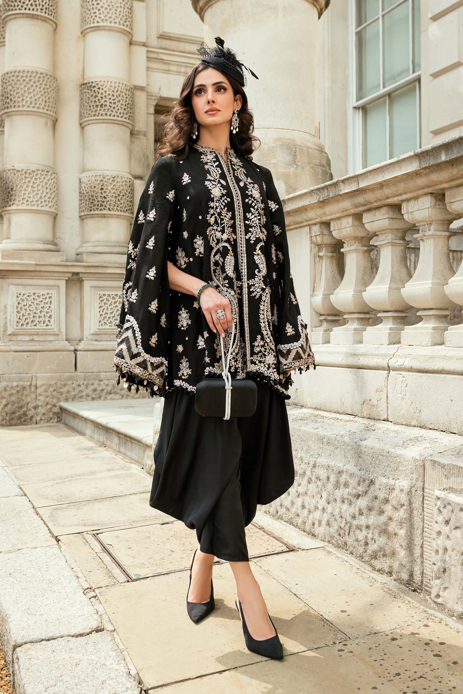 3 Piece Unstitched Embroidered Raw Silk Suit - Image 2