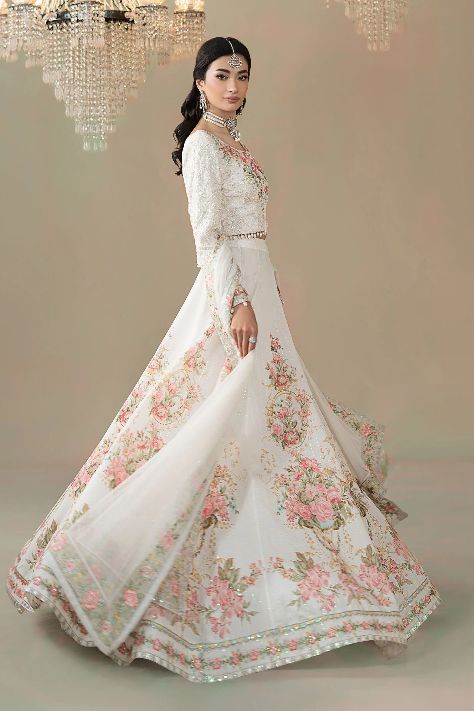 3 Piece Embroidered Raw Silk Suit - Image 10