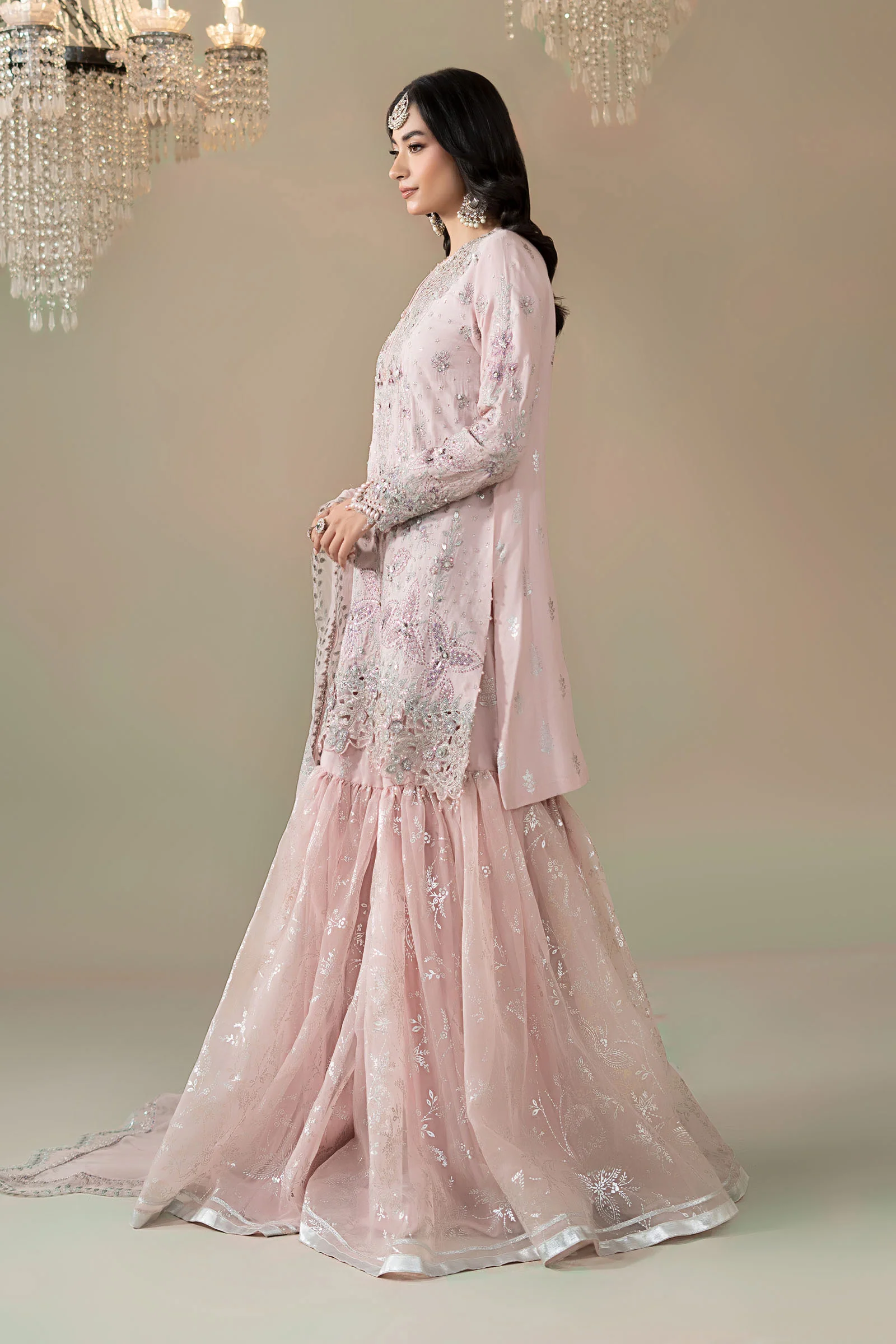 3 Piece Embroidered Raw Silk Suit - Image 11