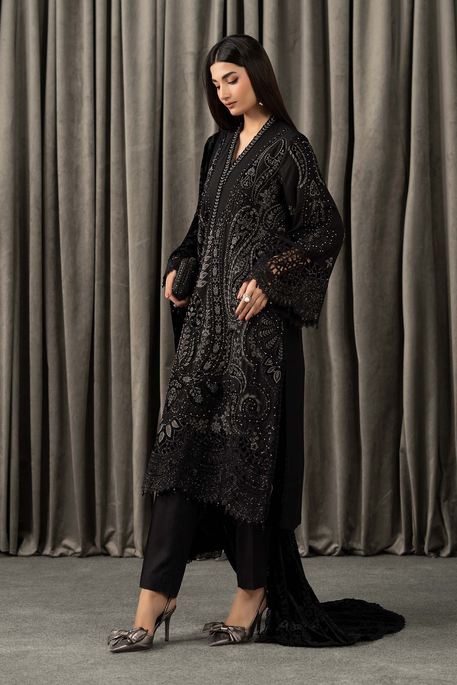 3 Piece Embroidered Linen Suit - Image 6
